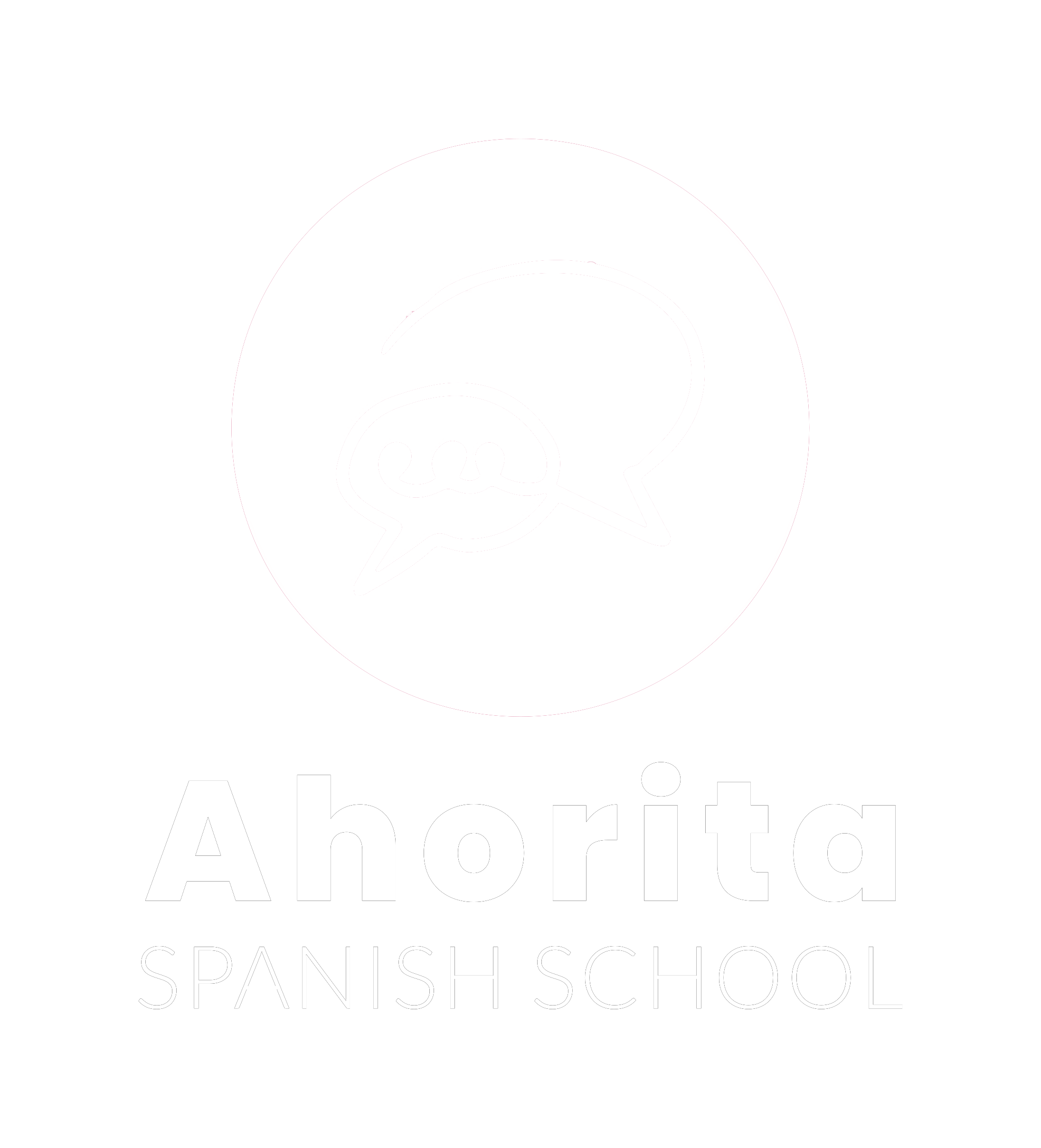 Ahorita Spanish School Transparent Logo White